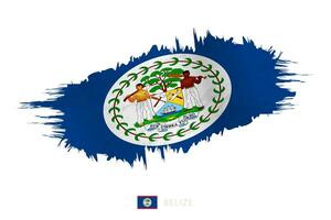 Painted brushstroke flag of Belize with waving effect. vector