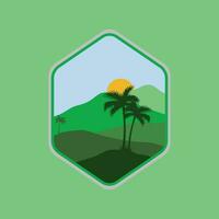 Illustrations of mountains and nature with minimalist designs are suitable for natural themes. vector