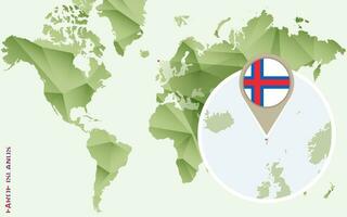 Infographic for Faroe Islands, detailed map of Faroe Islands with flag. vector