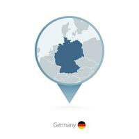 mapa alfiler con detallado mapa de Alemania y vecino países. vector