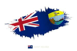 Painted brushstroke flag of Saint Helena with waving effect. vector