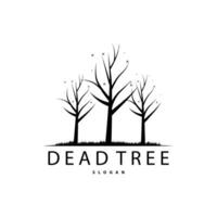 Dry Tree Logo, Dead Tree Plant Design Vector Silhouette Illustration Template