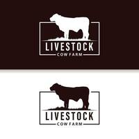 vaca logo, sencillo vacas granja diseño, ganado silueta, vector Insignia para negocio marca