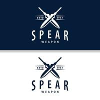 Spear Logo, Arrowhead Weapon Design Hunting Spear Simple Vintage Retro Rustic Minimalist Concept vector