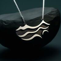 a pendant with a wave and a wave on it AI Generative photo