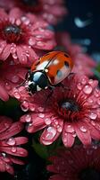 a ladybug on a flower AI Generative photo