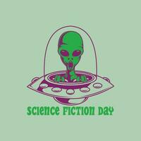 Vector Illustration Science Fiction Day