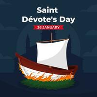 Happy Saint Devote's Day. The Day of Monaco illustration vector background. Vector eps 10