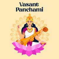 Happy Vasant Panchami Day. The Day of India Vasant Panchami Day illustration vector background. Vector eps 10
