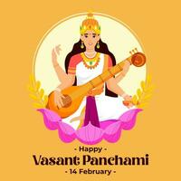 Happy Vasant Panchami Day. The Day of India Vasant Panchami Day illustration vector background. Vector eps 10