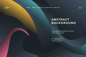 3D Black Colorful Abstract Background with minimal, gently curving waves in a simple and elegant style. It would make a great landing page, website, app, or UI, UX. vector