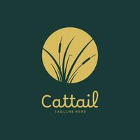 Cattail Grass Logo Template Vector Illustration