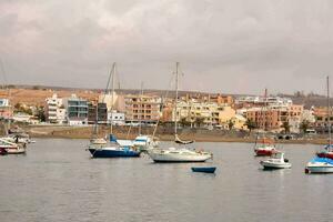 boats in the harbor of the town of algeciras photo