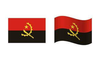 Rectangle and Wave Angola Flag Illustration vector