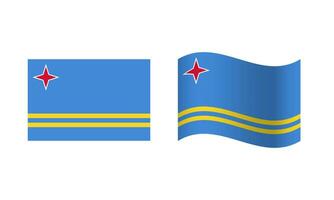 Rectangle and Wave Aruba Flag Illustration vector
