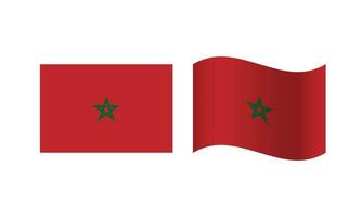 Rectangle and Wave Morocco Flag Illustration vector