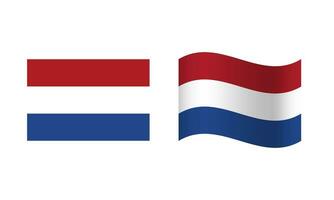 Rectangle and Wave Netherlands Flag Illustration vector