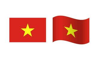 Rectangle and Wave Vietnam Flag Illustration vector