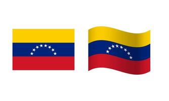 rectángulo y ola Venezuela bandera ilustración vector