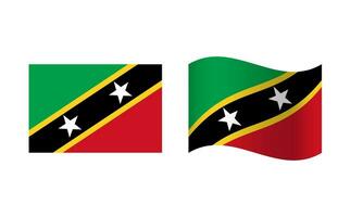 Rectangle and Wave Saint kitt and Nevis Flag Illustration vector