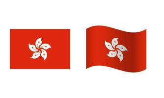 Rectangle and Wave Hong Kong Flag Illustration vector