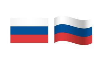 Rectangle and Wave Russia Flag Illustration vector