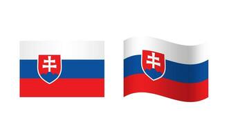 Rectangle and Wave Slovakia Flag Illustration vector