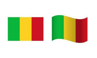 Rectangle and Wave Mali Flag Illustration vector