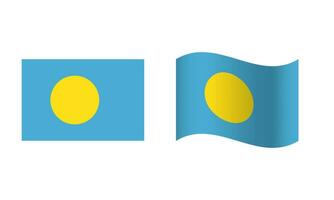 Rectangle and Wave Palau Flag Illustration vector