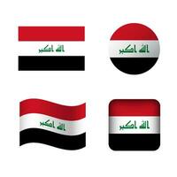 Vector Iraq National Flag Icons Set