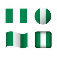 vector Nigeria nacional bandera íconos conjunto