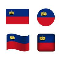 Vector Liechtenstein National Flag Icons Set