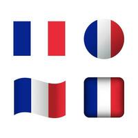 vector Francia nacional bandera íconos conjunto