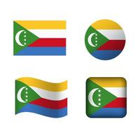 Vector Comoros National Flag Icons Set