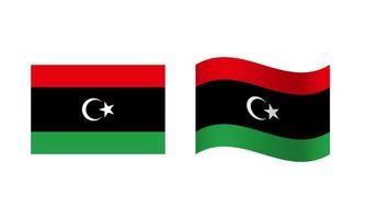 Rectangle and Wave Libya Flag Illustration vector