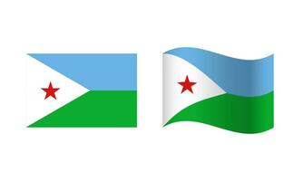 Rectangle and Wave Djibouti Flag Illustration vector