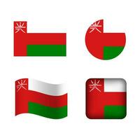 Vector Oman National Flag Icons Set