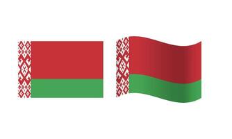 Rectangle and Wave Belarus Flag Illustration vector