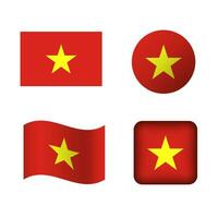 Vector Vietnam National Flag Icons Set