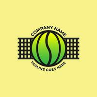 Tennis coffee bean logo design, tennis club coffee bean design concept. Suitable for tennis sport logo and ornament badge vector. vector