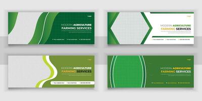 Agriculture Farming Set Or Lawn Garden Services and Bundle Web Banner Design Template vector