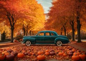 Autumn Thanksgiving Colorful Setting Background. Thanksgiving concept photo