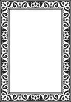 Vector monochrome black square Turkish ornament. Endless ottoman national border, frame