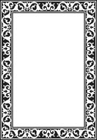 Vector monochrome black square Turkish ornament. Endless ottoman national border, frame