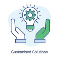 Innovation at Your Fingertips. Customized Solutions Unleashed. Vector Editable Stroke Icons,