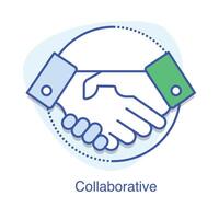 Seal Partnerships with a Collaborative Handshake Icon. Editable Stroke Icon. vector