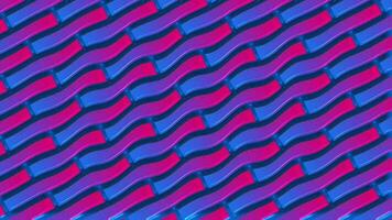 A vibrant colorful repeating pattern of shiny neon colored red and blue rippling wavy lines. Full HD and looping abstract motion background animation. video