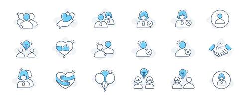 Teamwork and Collaboration Icons - Group, Team, Person Symbol Set vector