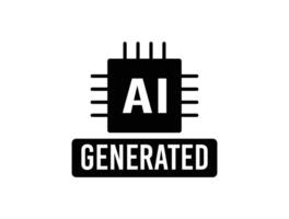 AI-Generated Icon. Artificial Intelligence Symbol, Automated Content Graphic. vector