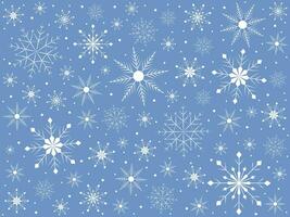 azul antecedentes con copos de nieve. vector ilustración para volantes, pancartas, tarjetas, carteles, diseño. Navidad y nuevo año.